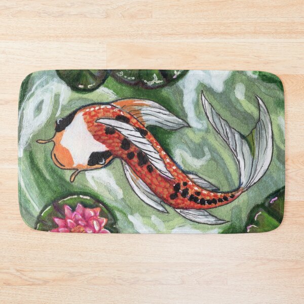 Item preview, Orange and Black Koi Fish with Lilys  designed and sold by TheMuseMirage.