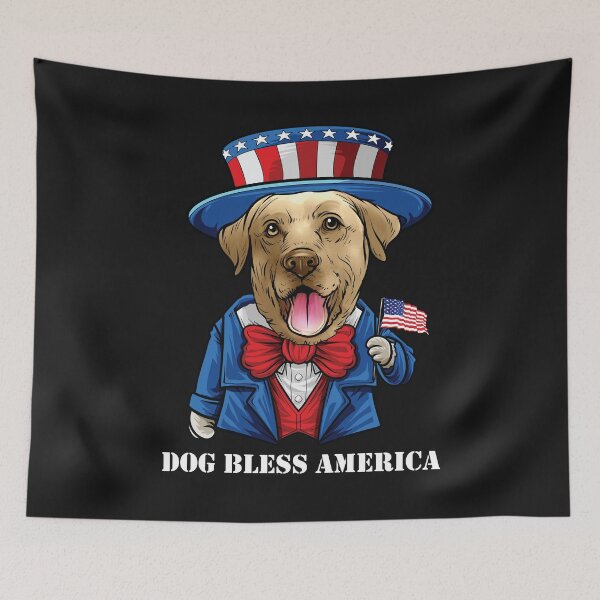 Item preview, Yellow Labrador Retriever Dog Bless America yellow lab designed and sold by whyitsme.