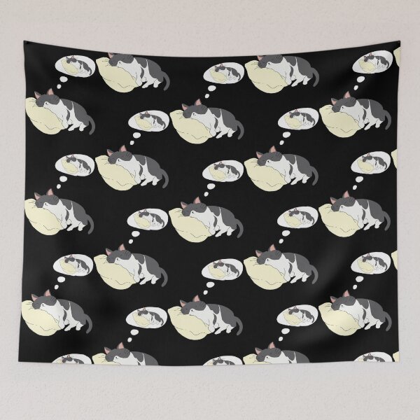 Item preview, Cat Dreams Cute Sleepy Kitten Nap Pillow Art designed and sold by OrangeCc.