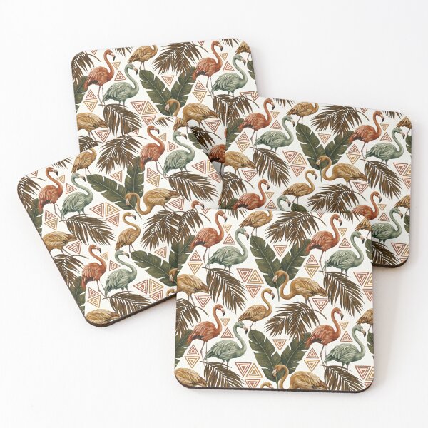 Item preview, Vintage Boho Tropical Flamingo Animal Pattern designed and sold by arteresting-art.