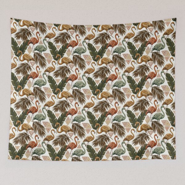 Item preview, Vintage Boho Tropical Flamingo Animal Pattern designed and sold by arteresting-art.
