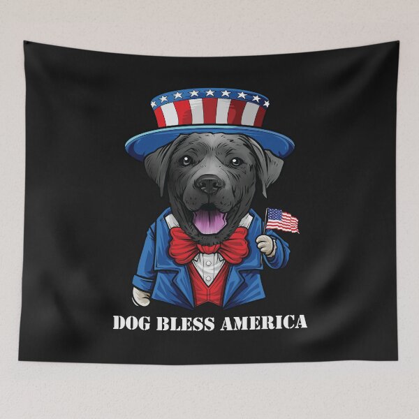 Item preview, Black Labrador Retriever Dog Bless America black lab designed and sold by whyitsme.