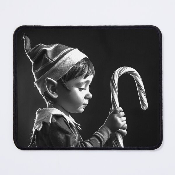Item preview, Christmas Elf Child Holding Candy Cane designed and sold by inkoutninja.