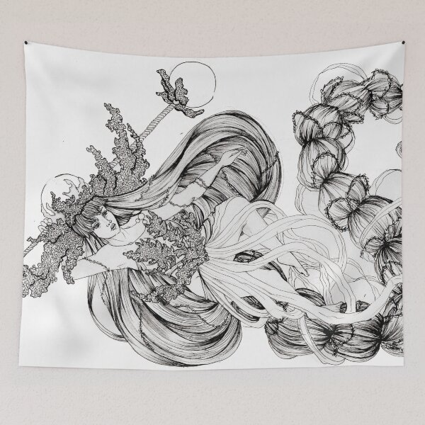 Item preview, Ink Drawing Sea Witch designed and sold by TheMuseMirage.