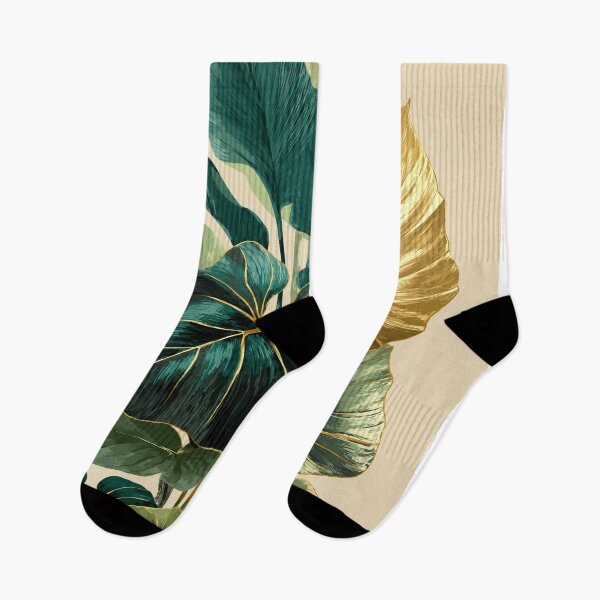 Item preview, Luxury Botanical Emerald Monstera Leaves Illustration designed and sold by bosamji.