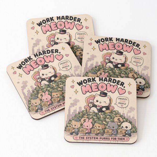 Item preview, Work Harder Meow Cute Satirical Cat designed and sold by 91bravo1029.