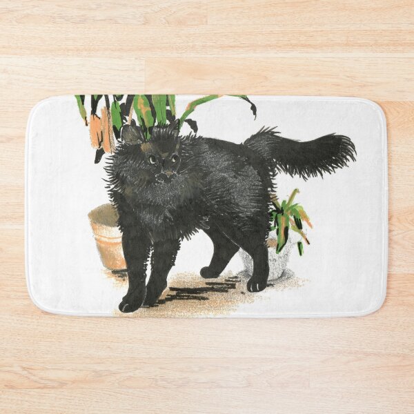 Item preview, Black Cat and Leafy Plants designed and sold by GreyGnu.