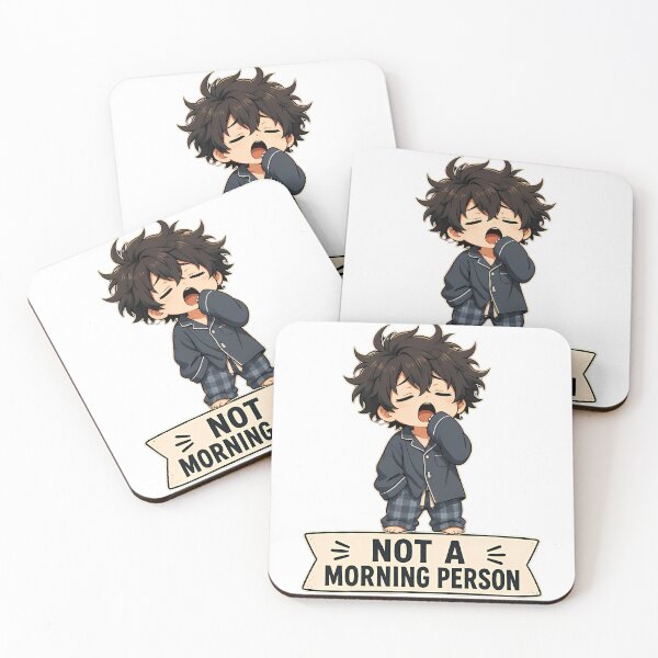 Item preview, Grumpy Morning Anime Chibi Boy designed and sold by WorldOfChibis.