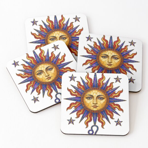 Item preview, Luxury Golden Leo Zodiac Sun Emblem with Celestial Stars designed and sold by WangAew.