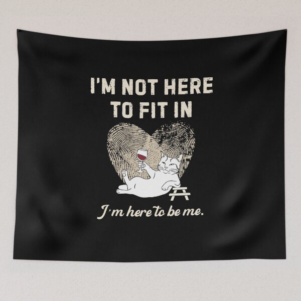 Item preview, I'm Not Here to Fit In, I'm Here to Be Me | Bold Typography Quote designed and sold by RteesStudio.