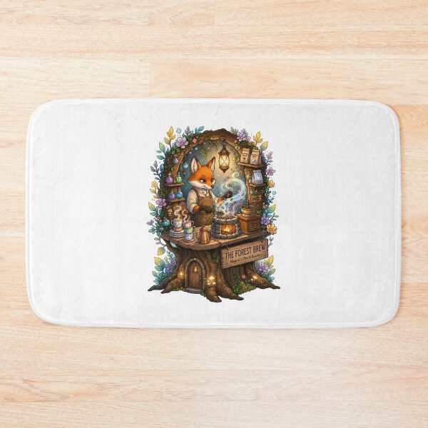 Item preview, The Forest Brew | Magical Fox Coffee Roastery | Woodland Coffee Shop | Fantasy Barista | Cottagecore Café | Enchanted Coffee Lover designed and sold by MrDev.