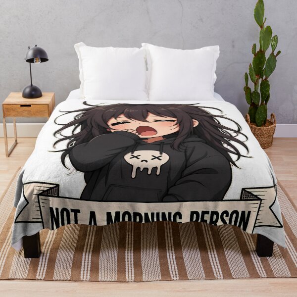 Item preview, Cute Grumpy Chibi Girl Not A Morning Person Hoodie designed and sold by WorldOfChibis.