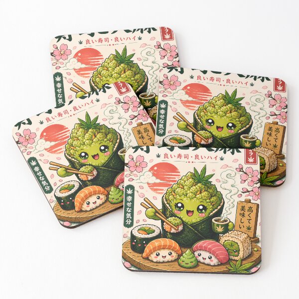Item preview, Kawaii Cannabis Sushi Japanese Food Art designed and sold by 91bravo1029.