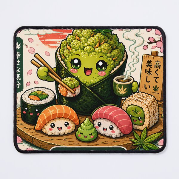 Item preview, Kawaii Cannabis Sushi Japanese Food Art designed and sold by 91bravo1029.