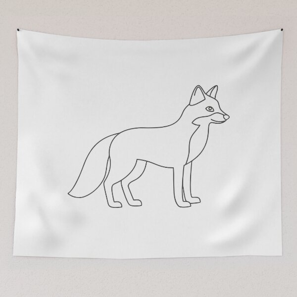 Item preview, Fox Elegant 2 Line Art Gift designed and sold by OneLine Studio.