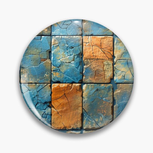 Item preview, Blue And Terracotta (Faux) Stone Tile Distressed Pattern designed and sold by DEC02.
