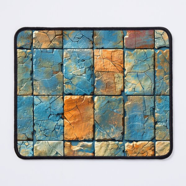 Item preview, Blue And Terracotta (Faux) Stone Tile Distressed Pattern designed and sold by DEC02.