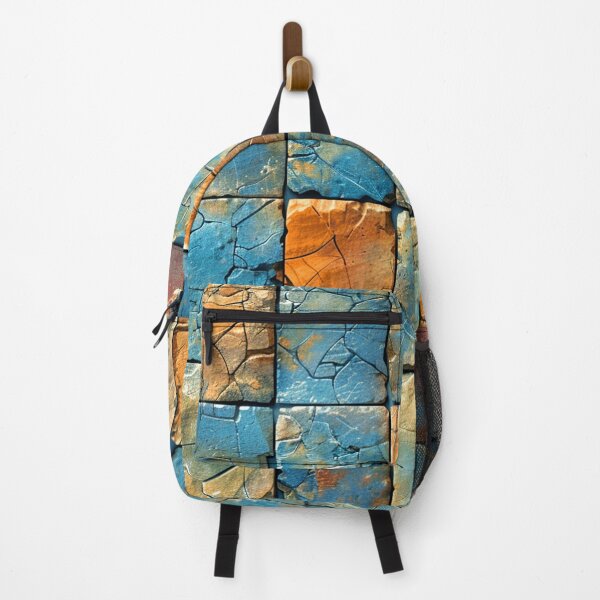 Item preview, Blue And Terracotta (Faux) Stone Tile Distressed Pattern designed and sold by DEC02.