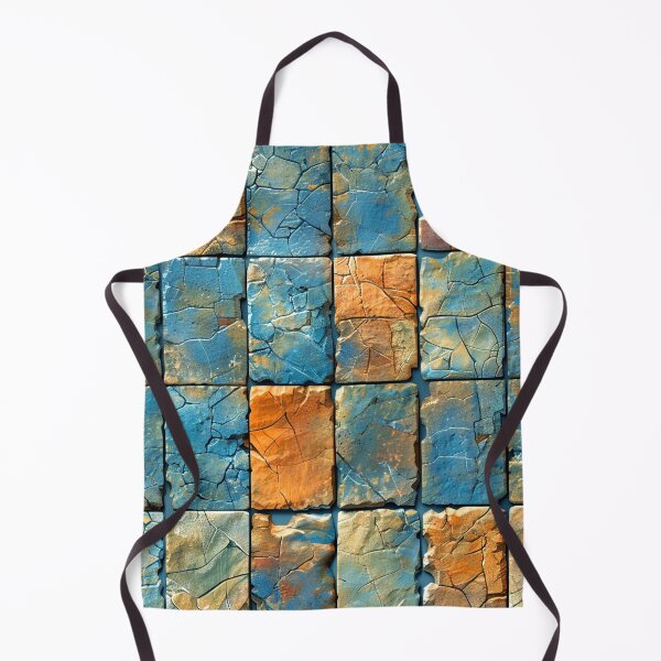 Item preview, Blue And Terracotta (Faux) Stone Tile Distressed Pattern designed and sold by DEC02.