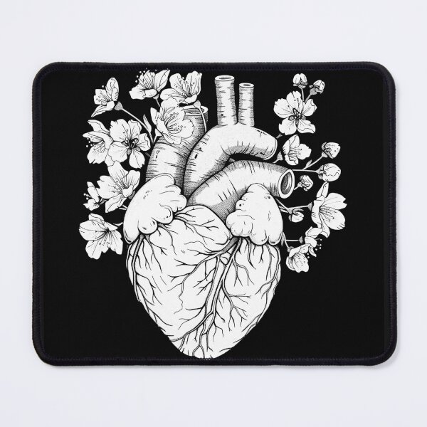 Item preview, Botanical Anatomical Heart with Floral Blossoms designed and sold by inkoutninja.