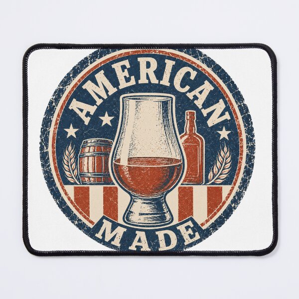 Item preview, American Made Whiskey Vintage Badge Design, Patriotic Whiskey Print, Americana Shirt Graphic designed and sold by TM DESIGNS AND MORE.
