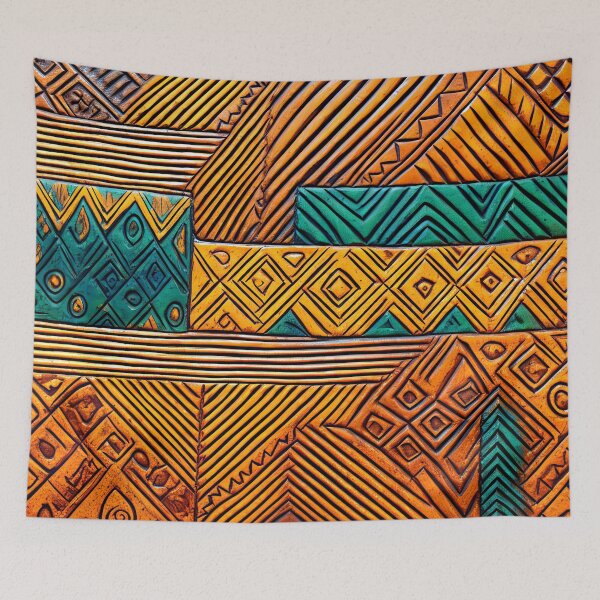 Item preview, Southwest Native American Aztec-Style Earth Tone Pattern designed and sold by DEC02.