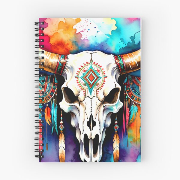 Item preview, Southwest Native American Bull Skull Colorfully Adorned Design designed and sold by DEC02.