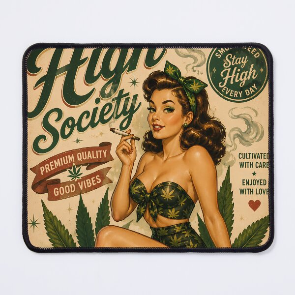 Item preview, High Society Vintage Cannabis Pin Up Art designed and sold by 91bravo1029.