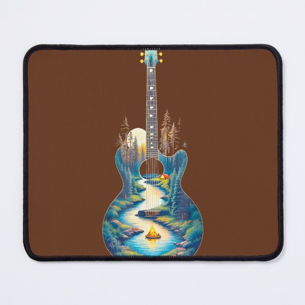 Item preview, Guitar Lake Reflections Forest Pine Tree Moon Camp Guitaristpng designed and sold by KochoscDesigs.