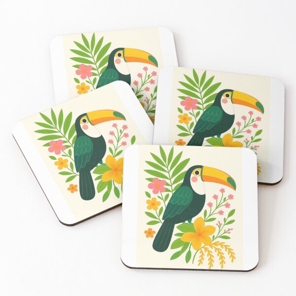 Item preview, Colorful Toucan Bird Surrounded by Tropical Flowers designed and sold by henrysargole23.