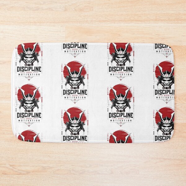Item preview, Discipline Over Motivation Samurai - Japanese Cyberpunk Fitness Art designed and sold by smouzy.