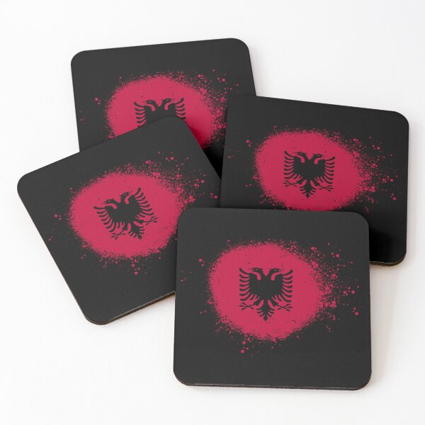 Item preview, Albania Flag Spray Paint Splatter Style designed and sold by DelfDesign.