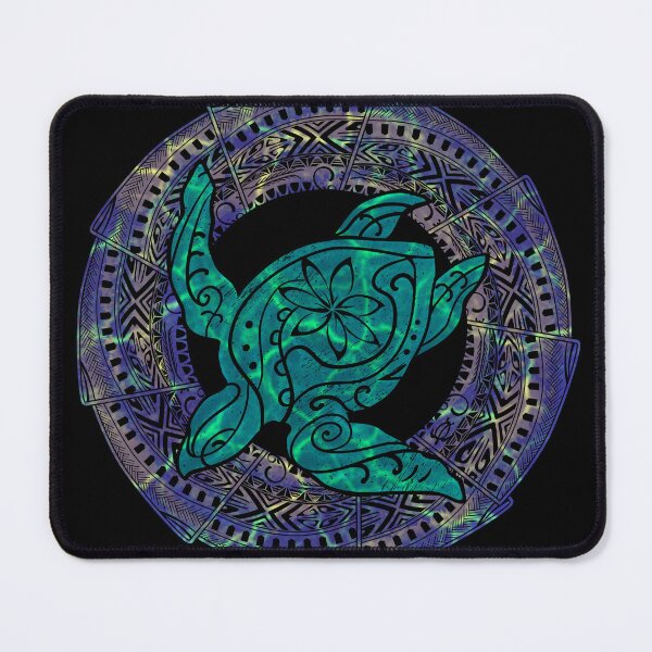 Item preview, Polynesian Tribal Sea Turtle (Honu) with Deep Ocean Wave Reflections designed and sold by sunnthreads.
