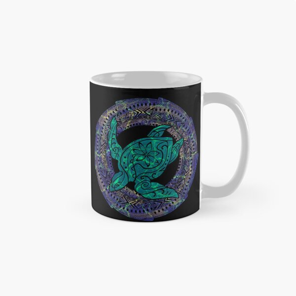 Item preview, Polynesian Tribal Sea Turtle (Honu) with Deep Ocean Wave Reflections designed and sold by sunnthreads.