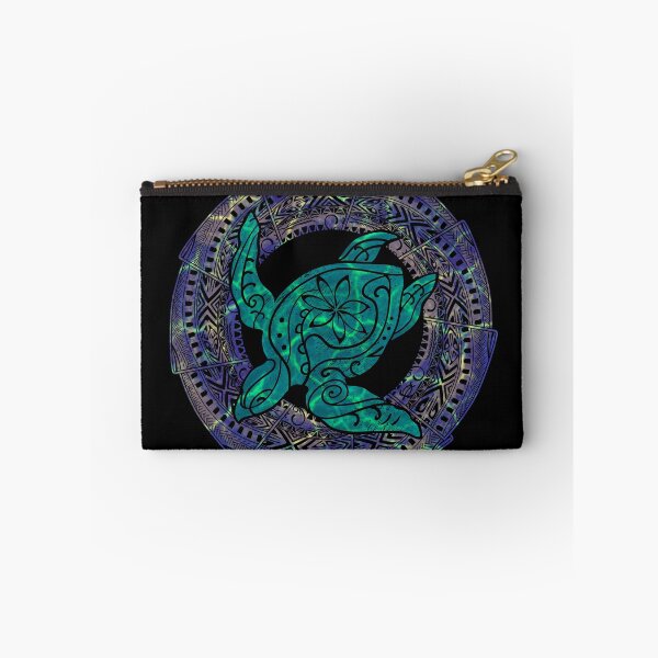 Item preview, Polynesian Tribal Sea Turtle (Honu) with Deep Ocean Wave Reflections designed and sold by sunnthreads.