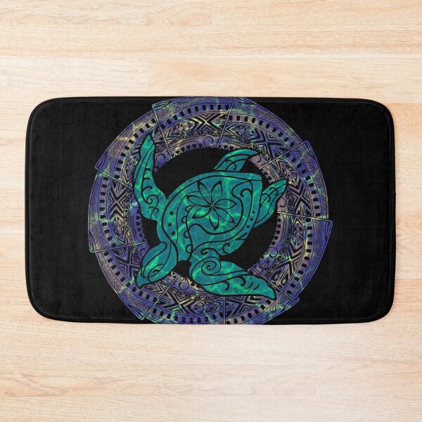 Item preview, Polynesian Tribal Sea Turtle (Honu) with Deep Ocean Wave Reflections designed and sold by sunnthreads.