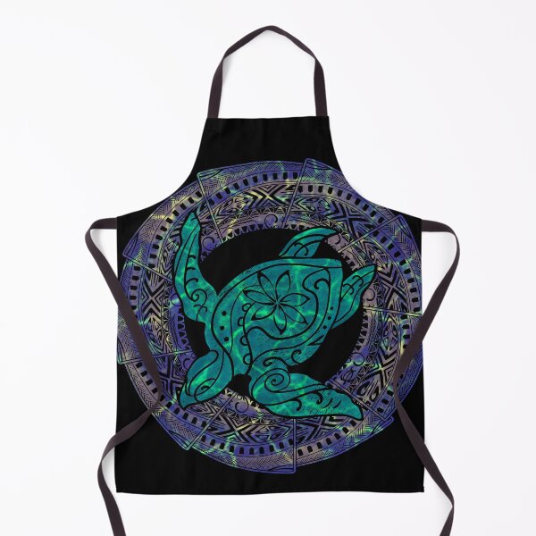 Item preview, Polynesian Tribal Sea Turtle (Honu) with Deep Ocean Wave Reflections designed and sold by sunnthreads.