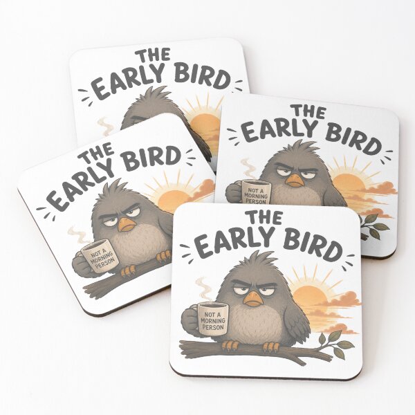 Item preview, The Early Bird | Not a Morning Person Funny Bird designed and sold by BabiesNanimals.
