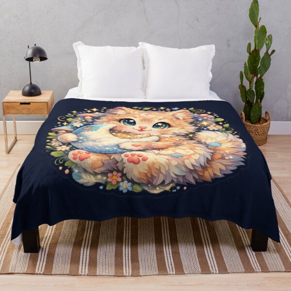 Item preview, Dreamy Celestial Kitten Hugging Crescent Moon - Whimsical Pastel Cat Art designed and sold by MCV-Designs.