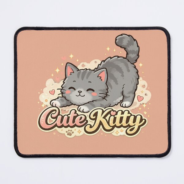 Item preview, Cute Kitty Playful Grey Cat Aesthetic designed and sold by digitalbob60.