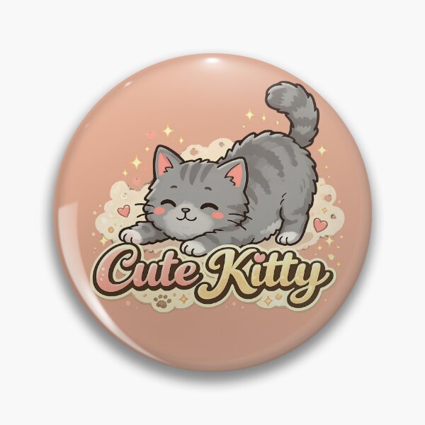 Item preview, Cute Kitty Playful Grey Cat Aesthetic designed and sold by digitalbob60.