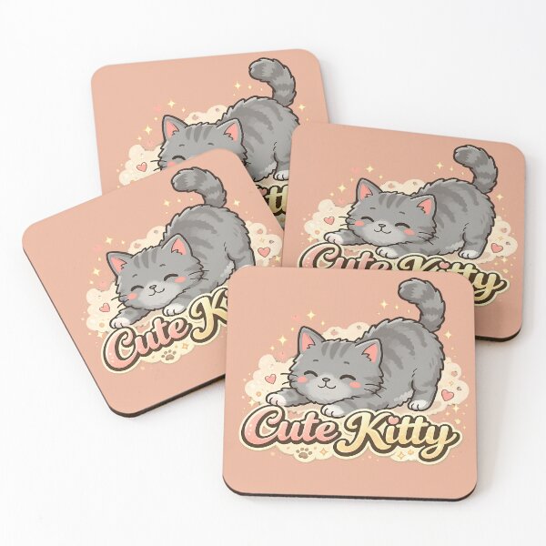 Item preview, Cute Kitty Playful Grey Cat Aesthetic designed and sold by digitalbob60.
