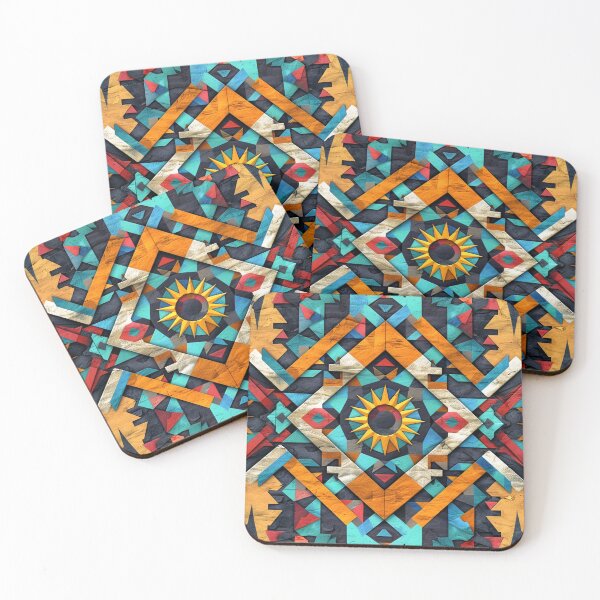 Item preview, Southwestern Aqua-Blue, Orange And Yellow Designs Pattern designed and sold by DEC02.