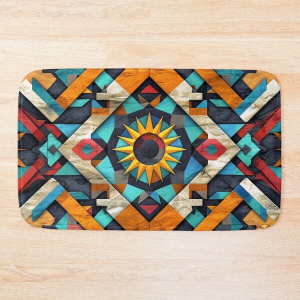 Item preview, Southwestern Aqua-Blue, Orange And Yellow Designs Pattern designed and sold by DEC02.
