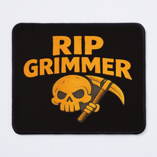 Item preview, RIP Grimmer Funny Halloween Skull with Scythe Vintage Orange Graphic designed and sold by Grump and Co.
