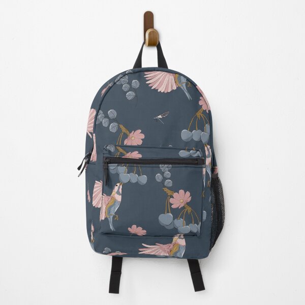 Item preview, Blue Birds and Cherry Blossoms Navy Pattern designed and sold by Zymetryart.