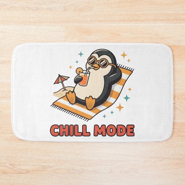 Item preview, Chill Mode Penguin Funny Summer Vacation T-Shirt Cute Beach Penguin Graphic Tee designed and sold by StickerNestYou.