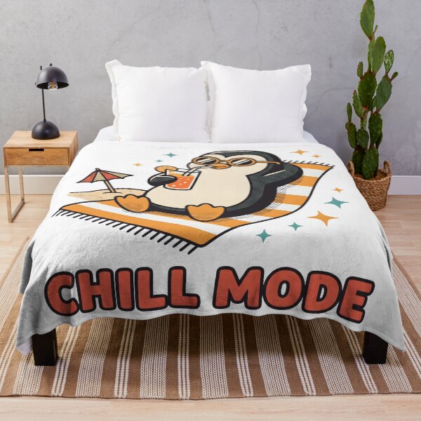 Item preview, Chill Mode Penguin Funny Summer Vacation T-Shirt Cute Beach Penguin Graphic Tee designed and sold by StickerNestYou.