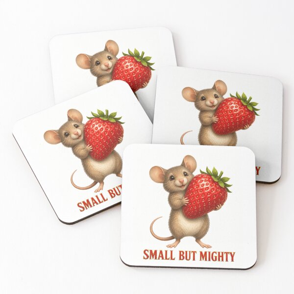 Item preview, Small but Mighty Mouse Holding a Giant Strawberry designed and sold by RoPrincess.