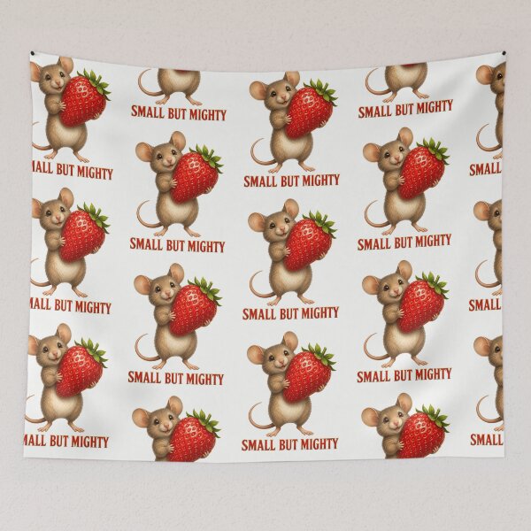 Item preview, Small but Mighty Mouse Holding a Giant Strawberry designed and sold by RoPrincess.